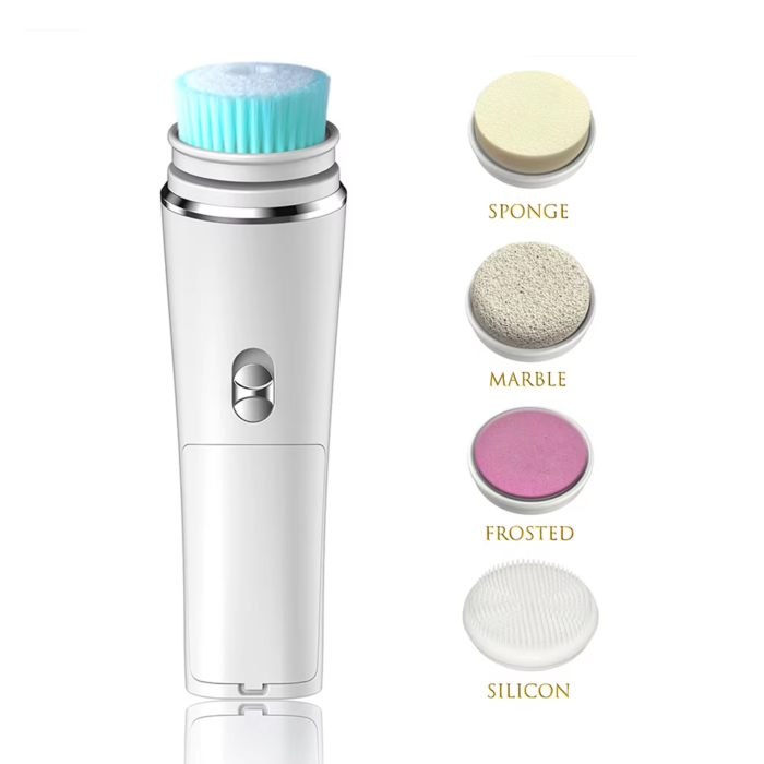 Battery Operated Rotating Electric Face Cleaning Brush 4 in 1 Skincare