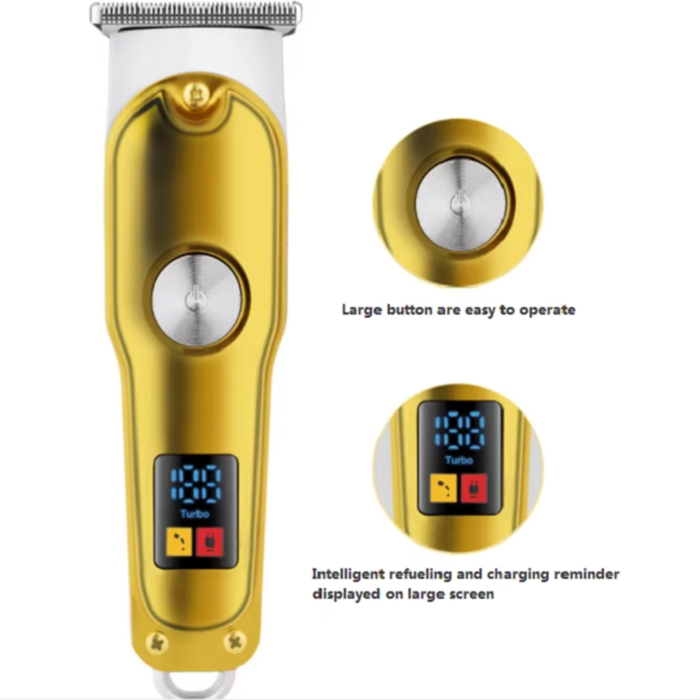 Electric Cordless Gold LED Digital Display 5 in 1Hair Clipper Shaver Trimmer