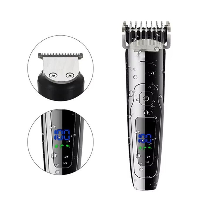 Electric Rechargeable Fashion Style Hair Trimmer Whole Body Washable LED Display