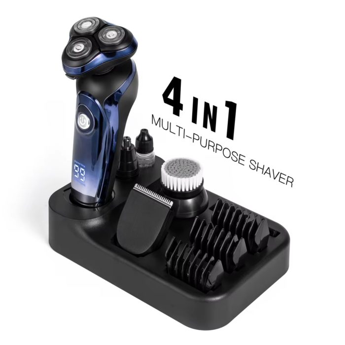 Electric Triple 3 Heads 4 in 1 Men Grooming Shaver Kit Rechargeable