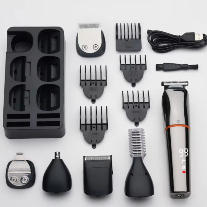 LED Display USB Electric Hair Trimmer Grooming Kit Nose and Beard Shaver