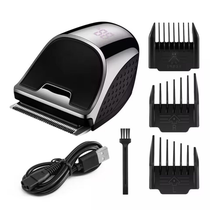 Professional Wireless Hair Clipper with Extra Wide Stainless Steel Blade Rechargeable USB