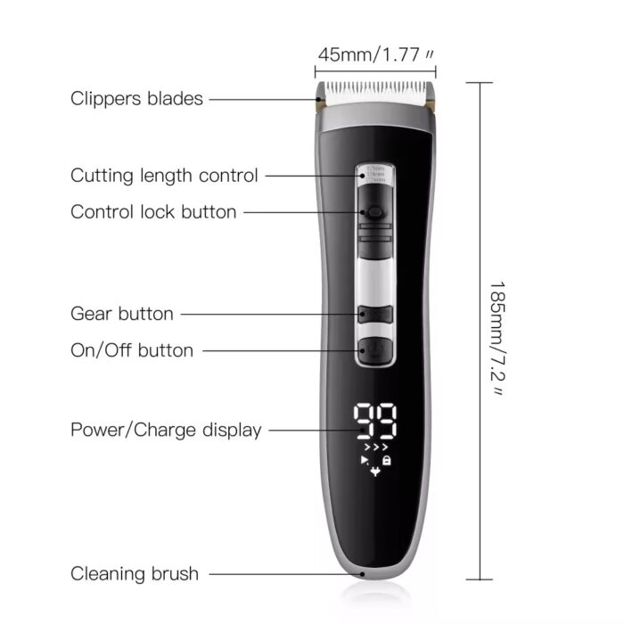 Turbo Hair Clipper Trimmer Quiet Ceramic Blade USB Charging