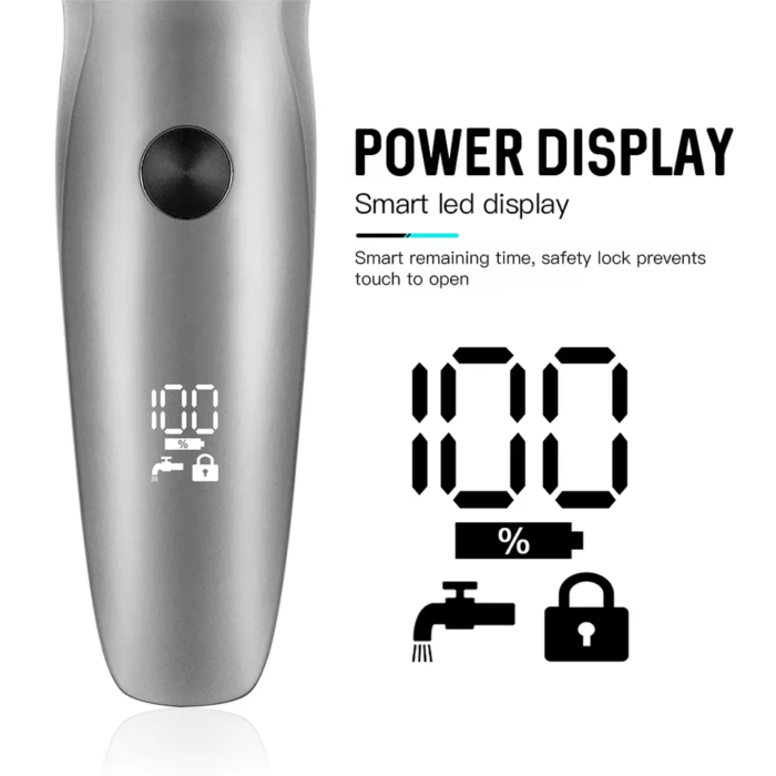 USB Charging Low Noise Men's Facial Electric Shaver with Power Display