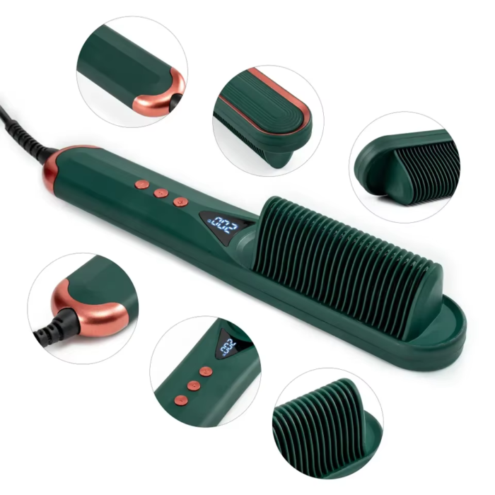 Beard Brush Rechargeable Multi-function LCD Straightening Comb