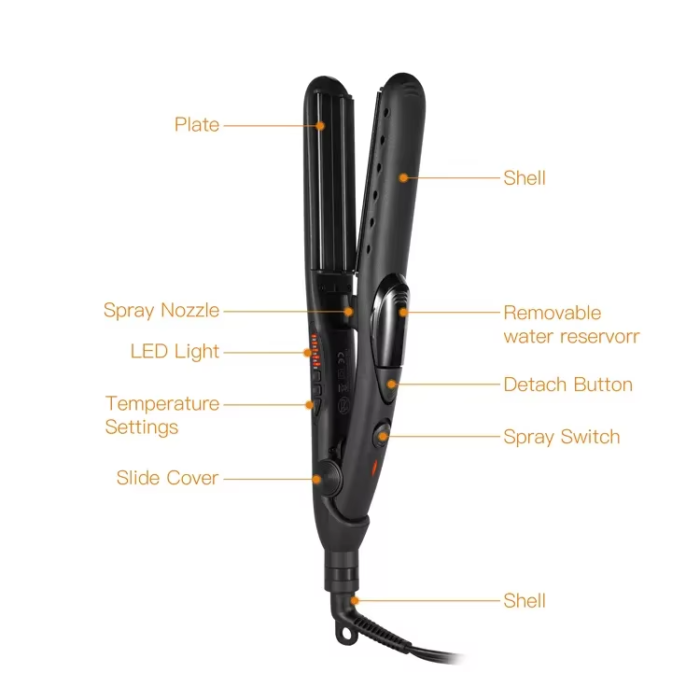 Hair straightening iron multi-functional 5 speed professional steam pod electric straightener