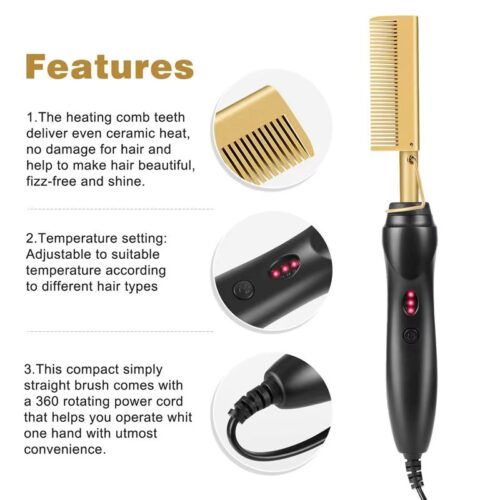 Home Use Electric Portable Hair Straightener Curler Comb