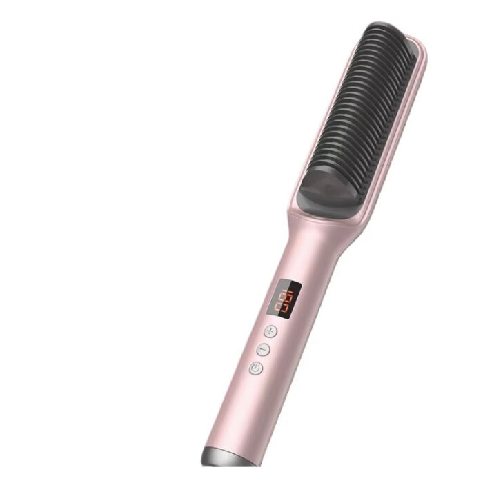 LCD 2 in 1 Hair Curler Professional Electric Straightener Comb