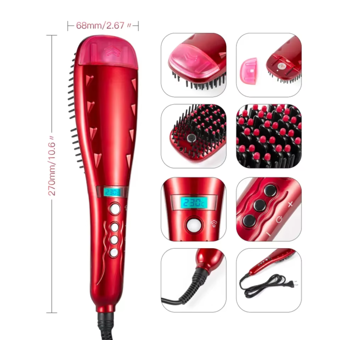 Multi-functional Hair Straightener Comb Brush Flat Iron Steam