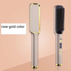 Negative Ion 2 In 1 Hair Straightener Professional Curler Brush