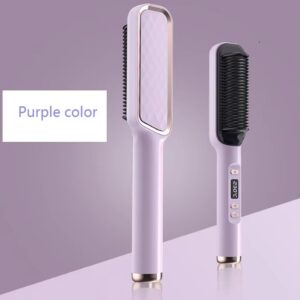 Negative Ion 2 In 1 Hair Straightener Professional Curler Brush