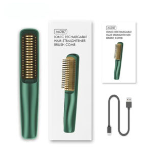 Professional Rechargeable Portable Hair Straightener Comb Cordless Brush