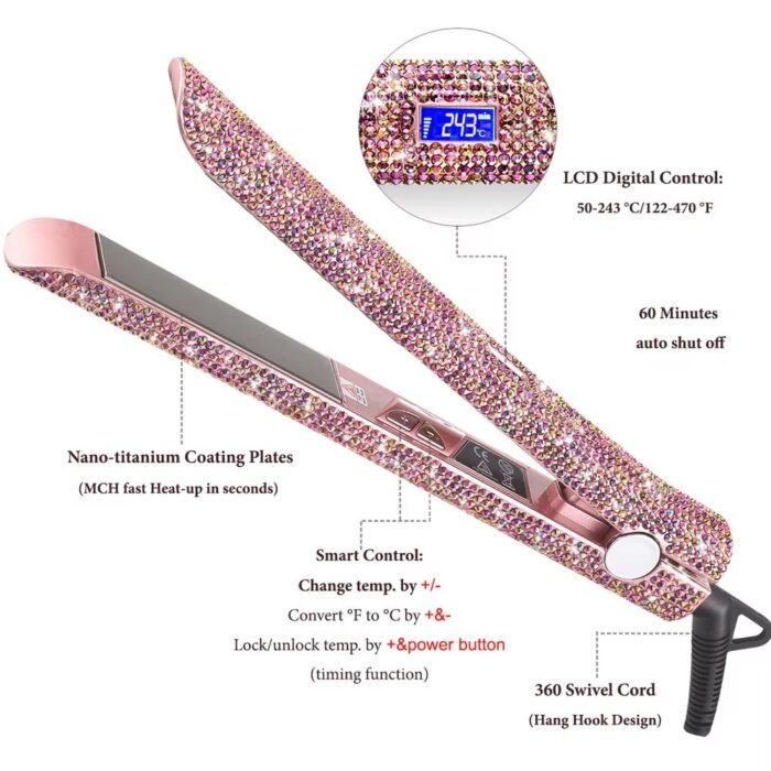 Wholesale Gorgeous Bling Hair Straightener Crystal Diamond