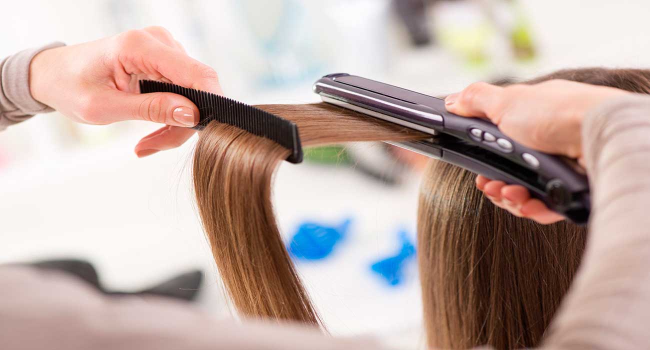 use comb follow with straightener