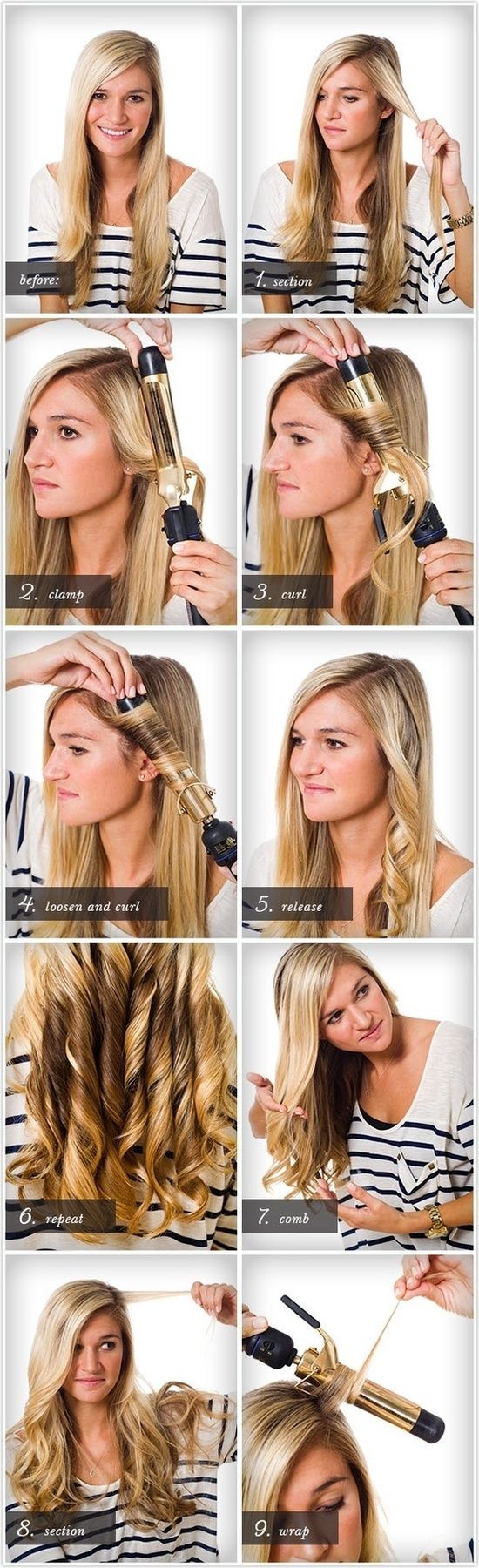 hair curling steps