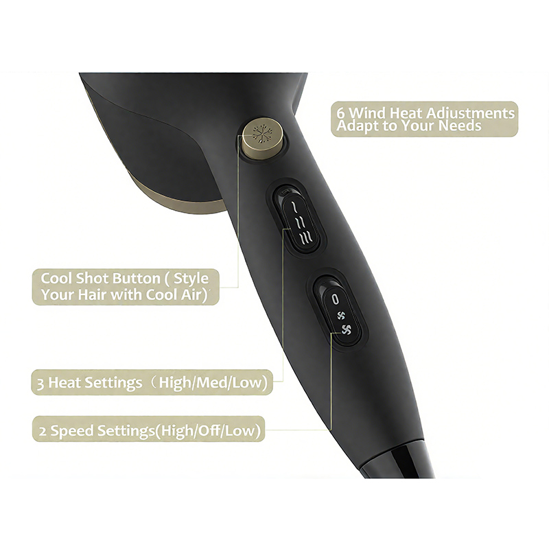 2500W Powerful Strong Air Speed Hairdryer Blow Dryer Professional Ionic DR940028-7 Negative Ion Foldable Hair Fast Drying Electric Hair Dryer with Concentrator