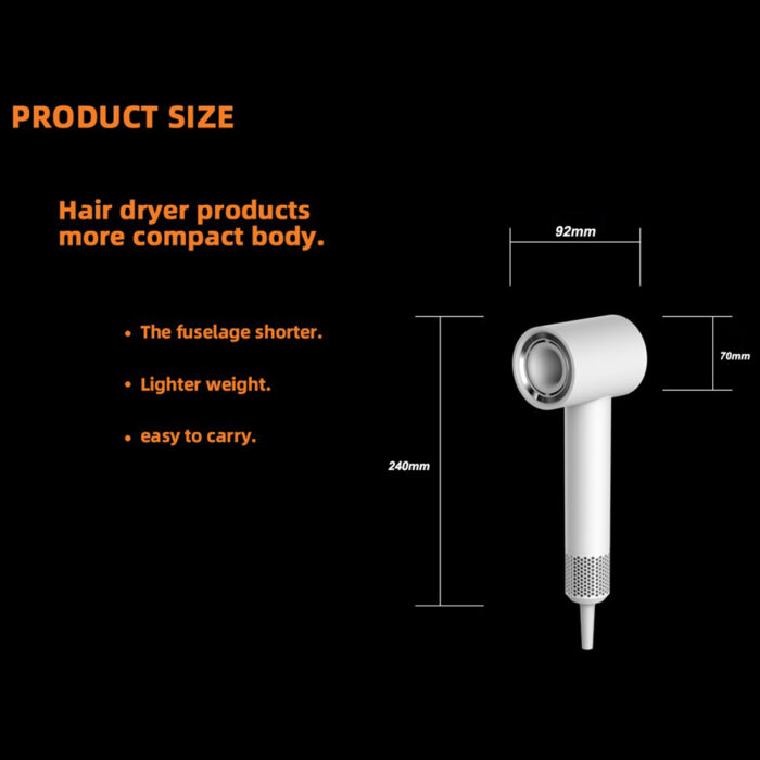 BLDC Motor Hair Dryer 1500W 110000 RPM Constant Temperature Negative Ion Leafless