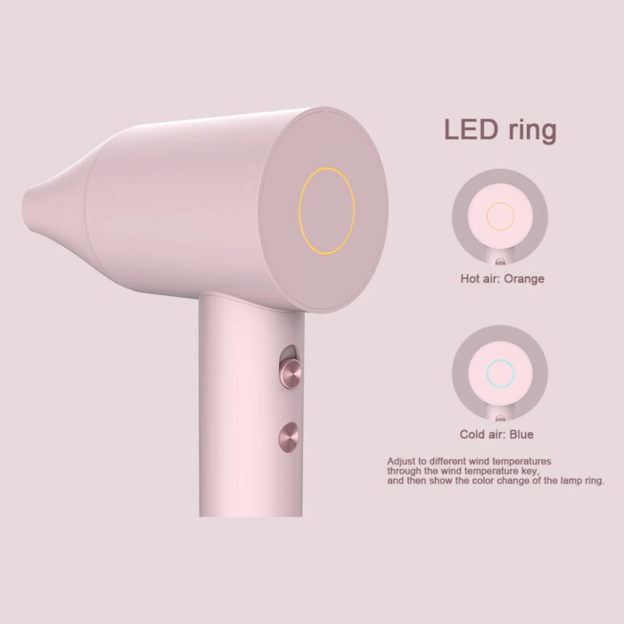 BLDC Motor Hair Dryer 1500W 110000 RPM Constant Temperature Negative Ion Leafless