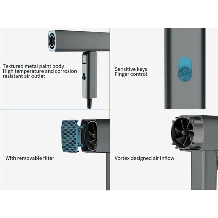 Blow Hair Dryer with Foldable Handle Lightweight Portable DC Motor