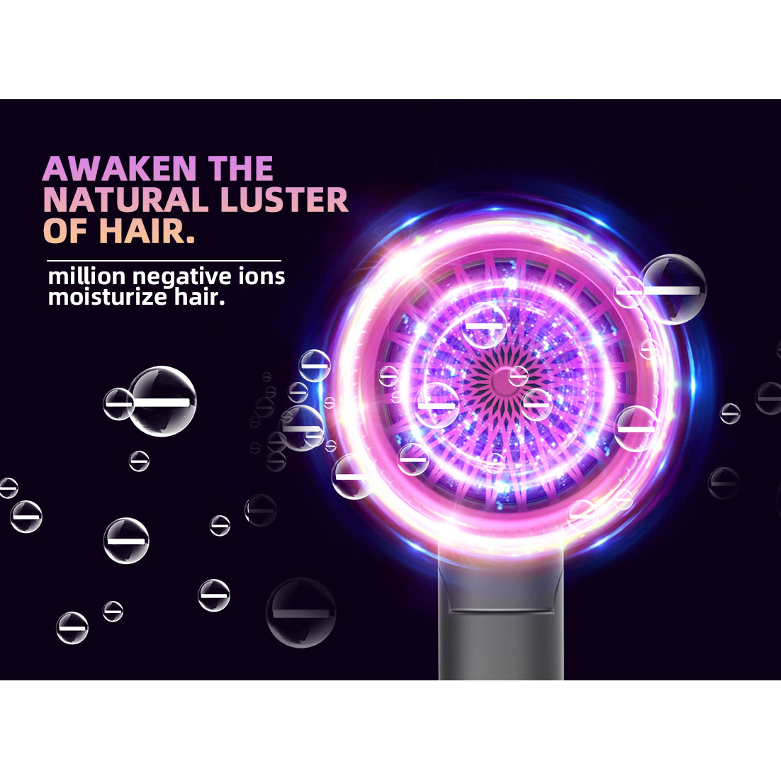 Electric Hair Dryer Salon 3 Speeds & Heat Settings Ionic 1800-2000W DC Motor DR940004-9 Negative Ion Foldable Hair Fast Drying Electric Hair Dryer with Concentrator