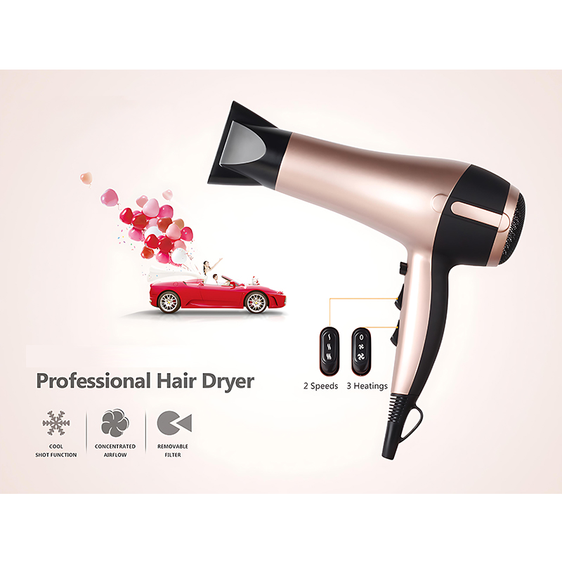 High Speed Hair Dryer with Concentrator for Household 2 Speed 3 Heat & Cool Shot Button DR940037-5 Negative Ion Foldable Hair Fast Drying Electric Hair Dryer with Concentrator