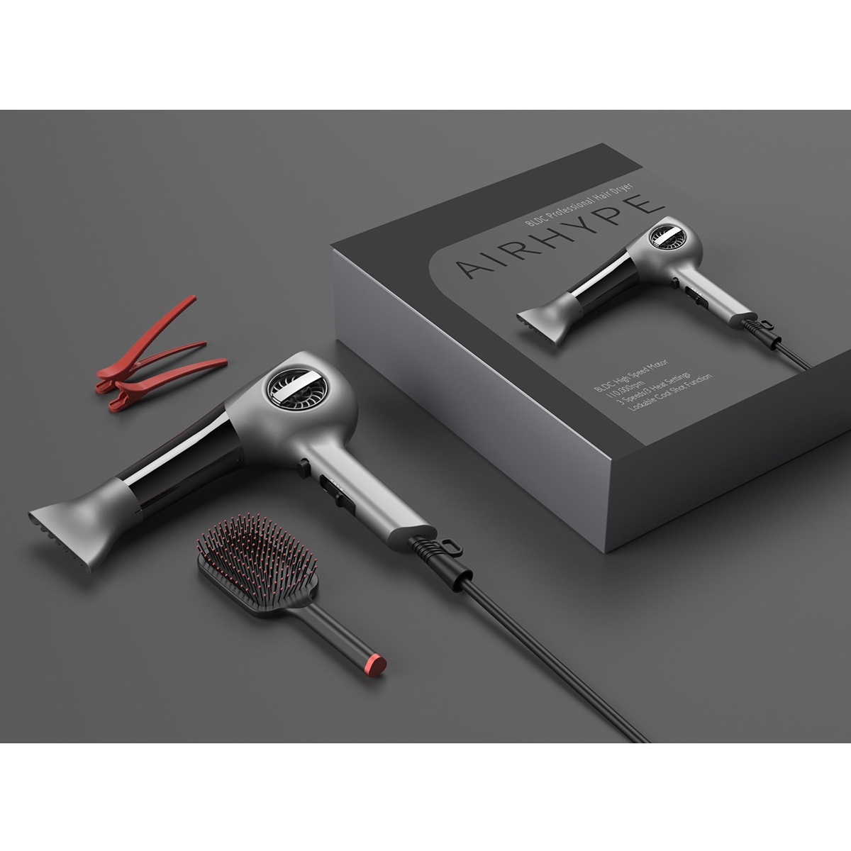 Negative Ionic Hair Dryer with BLDC High Speed Motor 110000 RPM DR940007-7 Negative Ion Foldable Hair Fast Drying Electric Hair Dryer with Concentrator