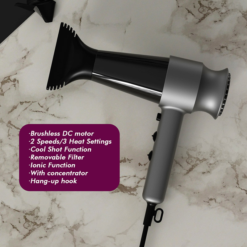 Professional Hair Blow Dryer with Concentrator High Speed BLDC Motor 110000 RPM DR940024-7 Negative Ion Foldable Hair Fast Drying Electric Hair Dryer with Concentrator