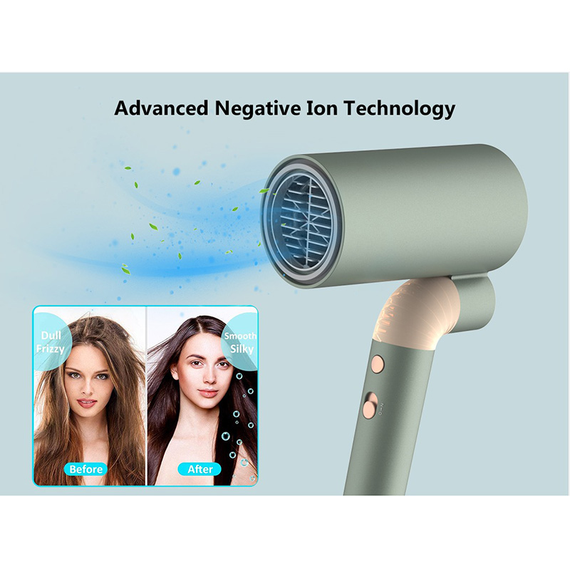 Professional Ionic Foldable Handle Hair Dryer With Magnetic Nozzle DR940013-7 Negative Ion Foldable Hair Fast Drying Electric Hair Dryer with Concentrator