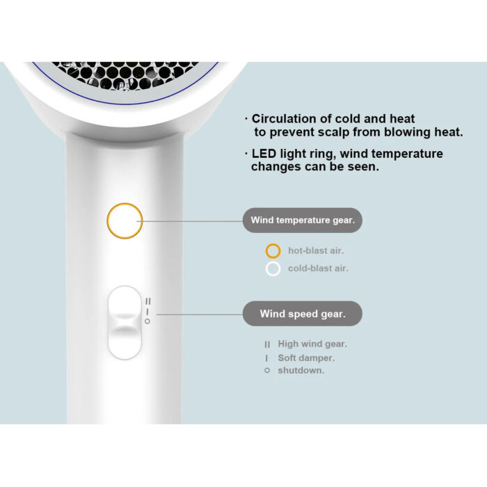 Professional Salon Hair Dryer with Concentrator 2 Heat & Speed Ionic Leafless Blow