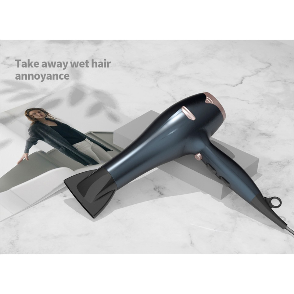 Professional Salon Hair Dryer with Concentrator 2200W Constant Temperature DR940014-7 Negative Ion Foldable Hair Fast Drying Electric Hair Dryer with Concentrator