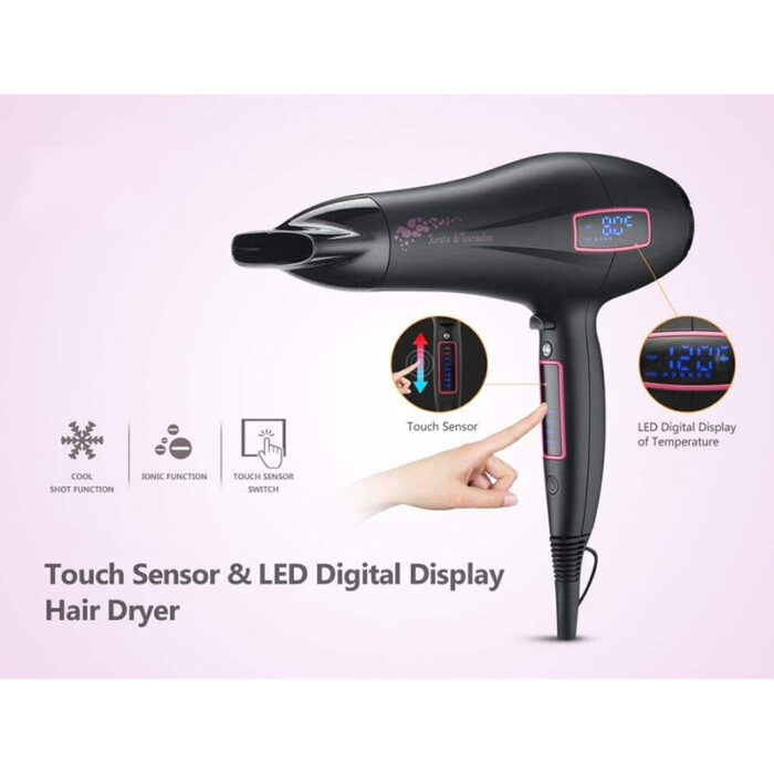 Touch Screen Switch Hair Dryer with LED Digital Display 6 Speed & 8 Temp Ionic