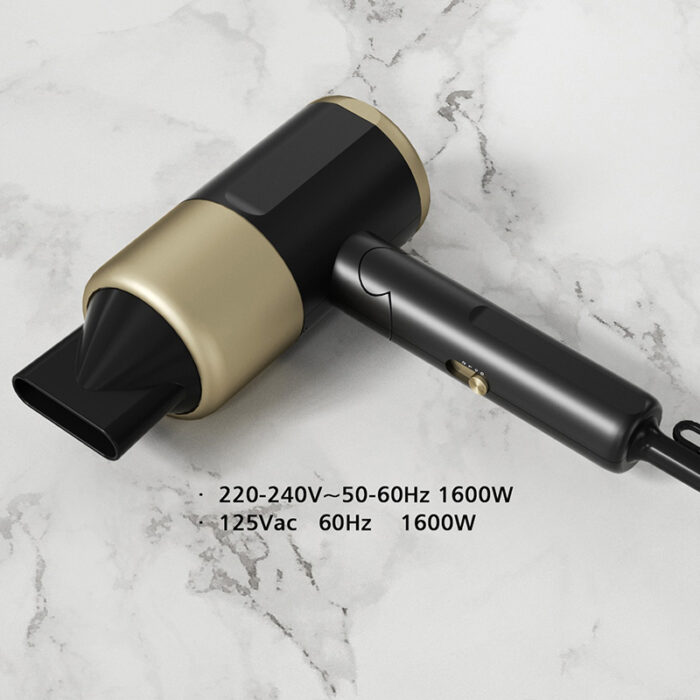 Travel Hair Blow Dryer Fast Drying Foldable Handle DC Motor Ionic